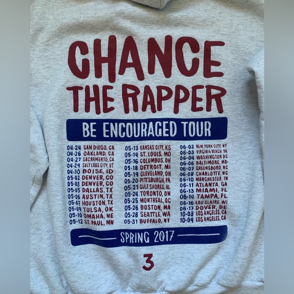Chance The Rapper Be Encouraged Tour 2017 Tour Hoodie Size- L Fits like M/S - Picture 2 of 12